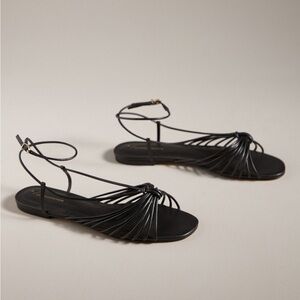 By Anthropologie Strappy Flat Sandals in Black